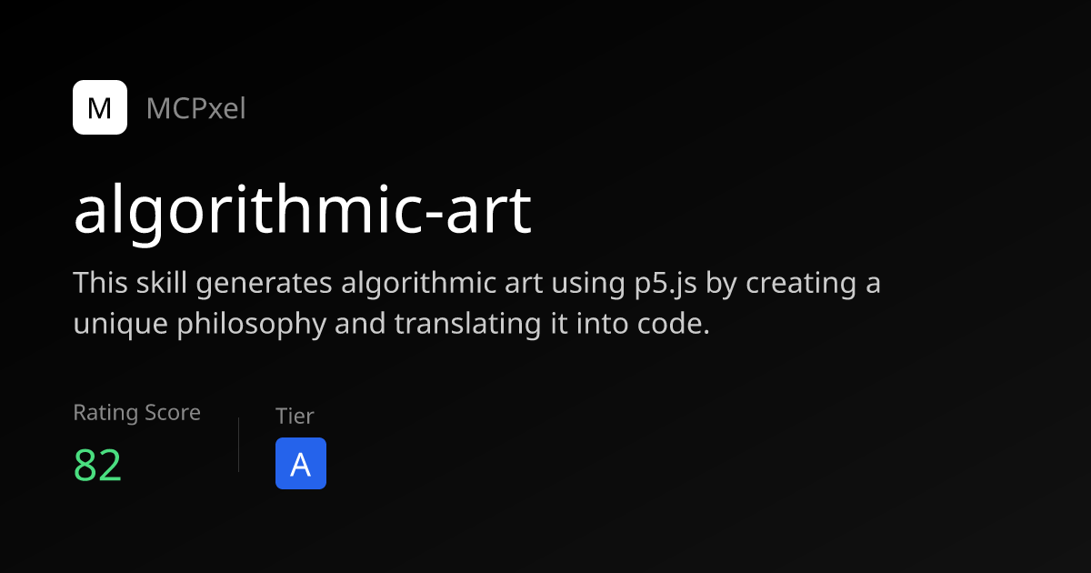 algorithmic-art - MCP Server for AI Agents | MCPxel
