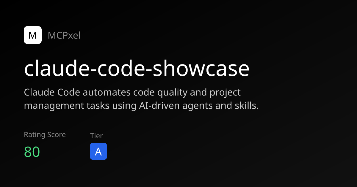 claude-code-showcase - MCP Server for AI Agents | MCPxel