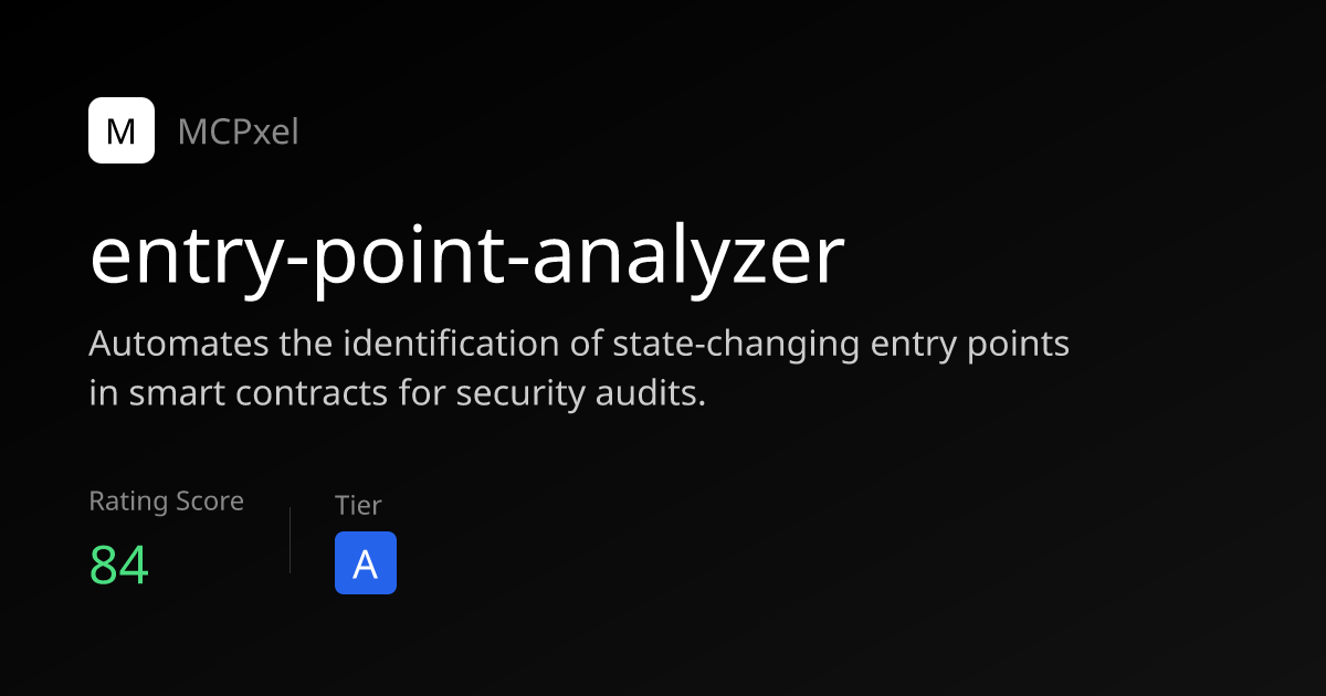 entry-point-analyzer - MCP Server for AI Agents | MCPxel