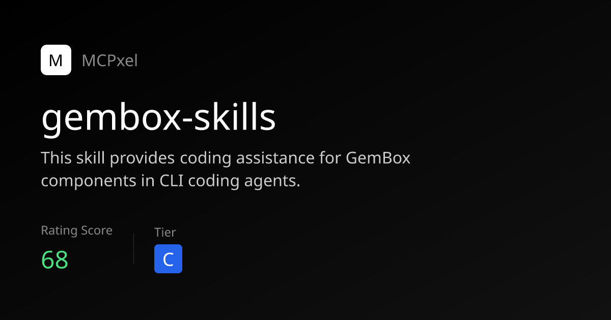 gembox-skills - MCP Server for AI Agents | MCPxel