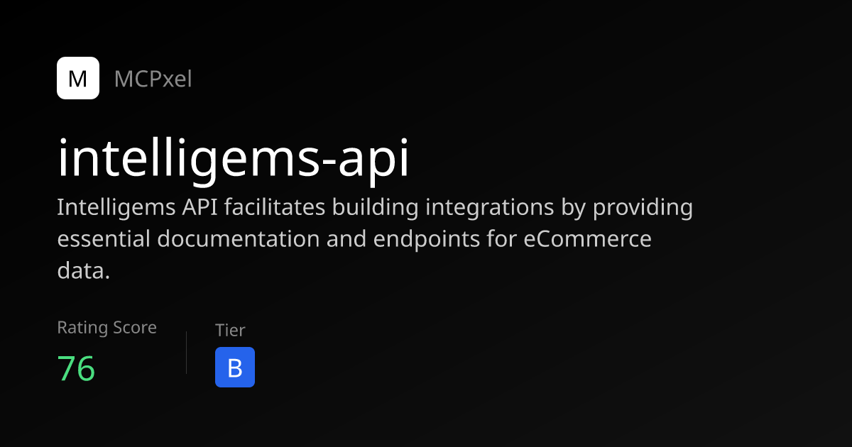 intelligems-api - MCP Server for AI Agents | MCPxel