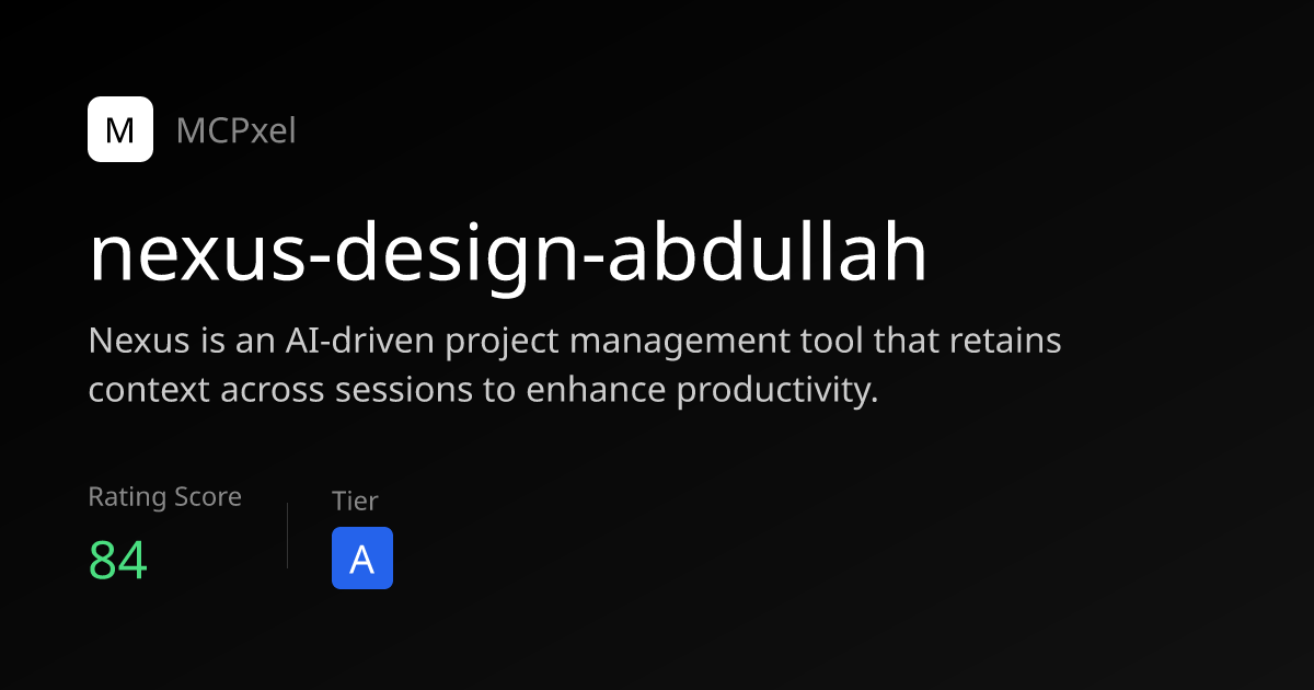 nexus-design-abdullah - MCP Server for AI Agents | MCPxel
