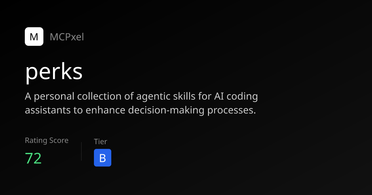 perks - MCP Server for AI Agents | MCPxel