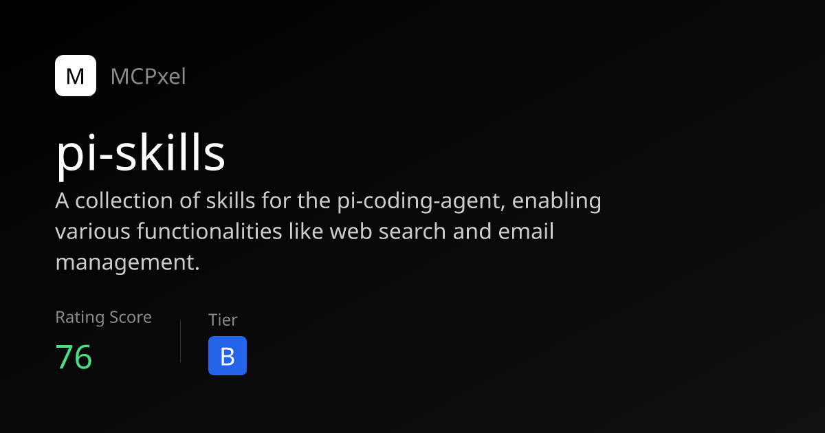 pi-skills - MCP Server for AI Agents | MCPxel