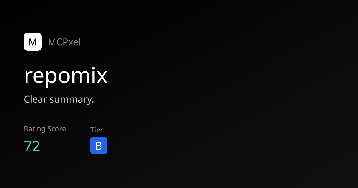 repomix - MCP Server for AI Agents | MCPxel