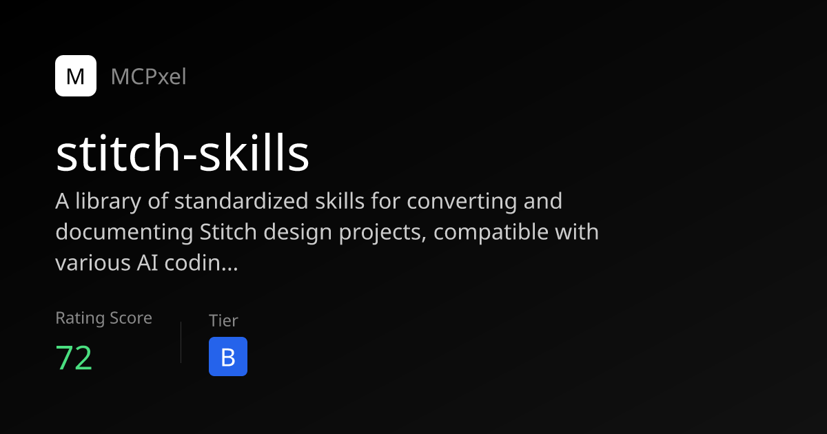 stitch-skills - MCP Server for AI Agents | MCPxel
