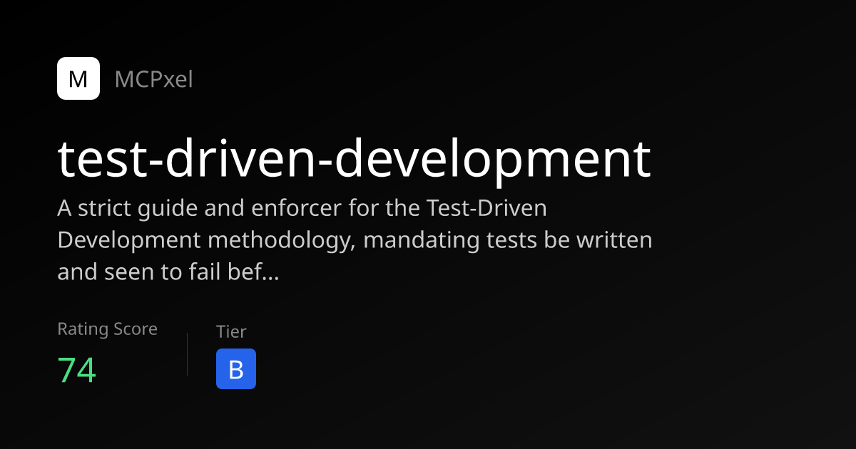 test-driven-development - MCP Server for AI Agents | MCPxel