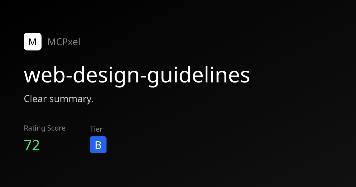 web-design-guidelines - MCP Server for AI Agents | MCPxel